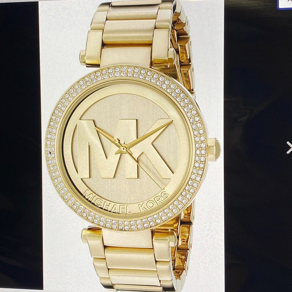 Michael kors MK5784 Parker Gold Tone Dial Bezel Case Woman wrist watch